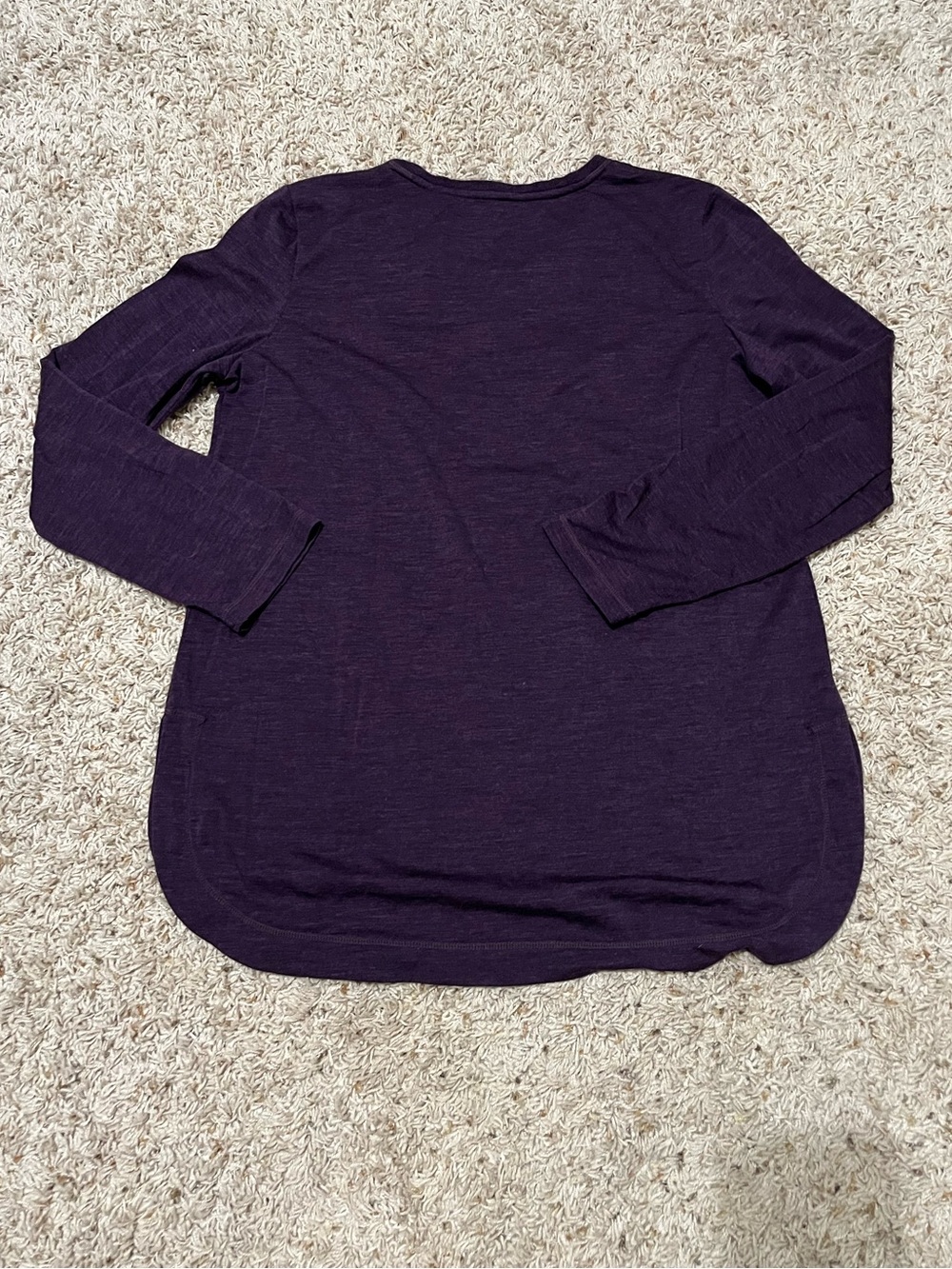 Woolx Hazel Merino Wool Blend Tunic Top Outdoor Purple Curved Hem Size Large - Picture 6 of 8